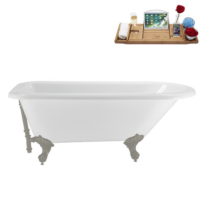 Baignoire sur pattes 62 ", plateau, bonde, pattes 62" Streamline