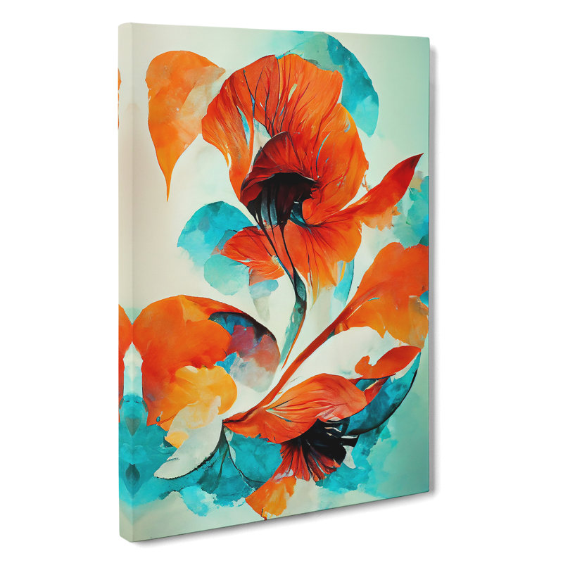 Amazing Abstract Floral No.3 - Wall Art, 60cm H x 40cm W x 3cm D, Wrapped Canvas, No Matte