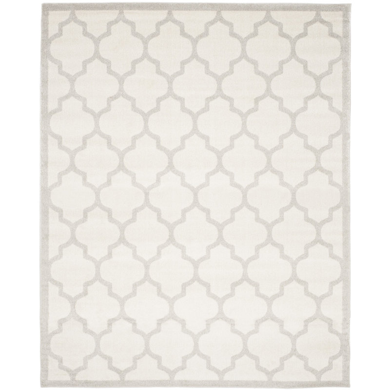 Tapis géométrique beige / gris clair Ammundsen, Rectangle 8 pi x 10 pi