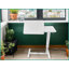 Table basse ergonomique inclinable à hauteur réglable avec roulettes - Table de lit mobile polyvalente pour ordinateur portable, repas, blanc