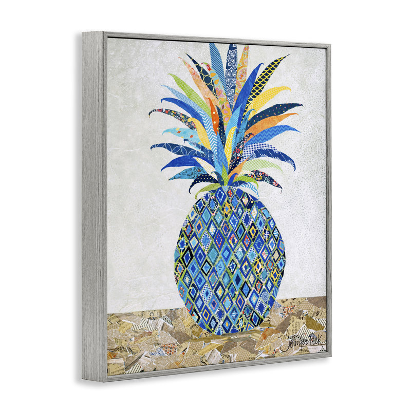 Art de mosaïque à motif d'ananas par Jennifer Peck, Estampe numérique Farmhouse, H 30 po x l 24 po