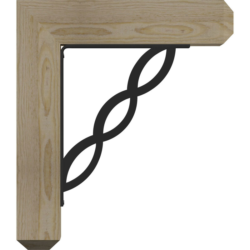 Support de fer triple 3 po Loera, H 16 po x P 14 po, Sapin de Douglas de l 3 1/2 po x T 2 po (lisse)