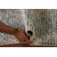 Tapis indien rayé à motif abstrait 6 x 8
