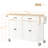 Kitchen Island With 4 Door Cabinet, Two Drawers And Locking Wheels-3732169