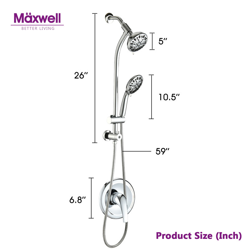 All-In-One Kit with Rough in-Valve, Chrome