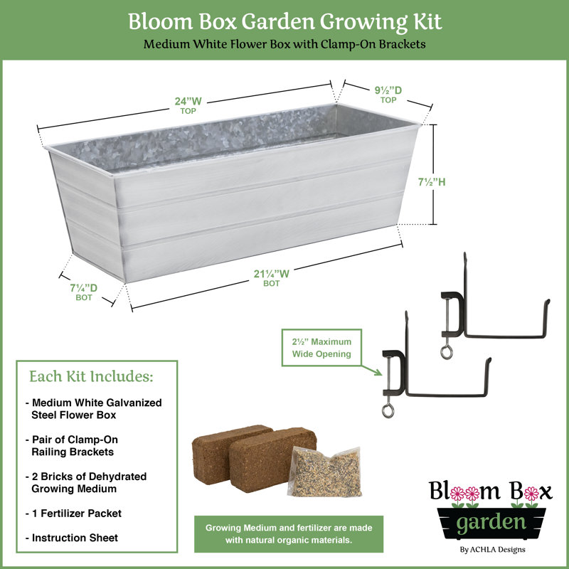 Metal Railing Planter, Cape Cod White