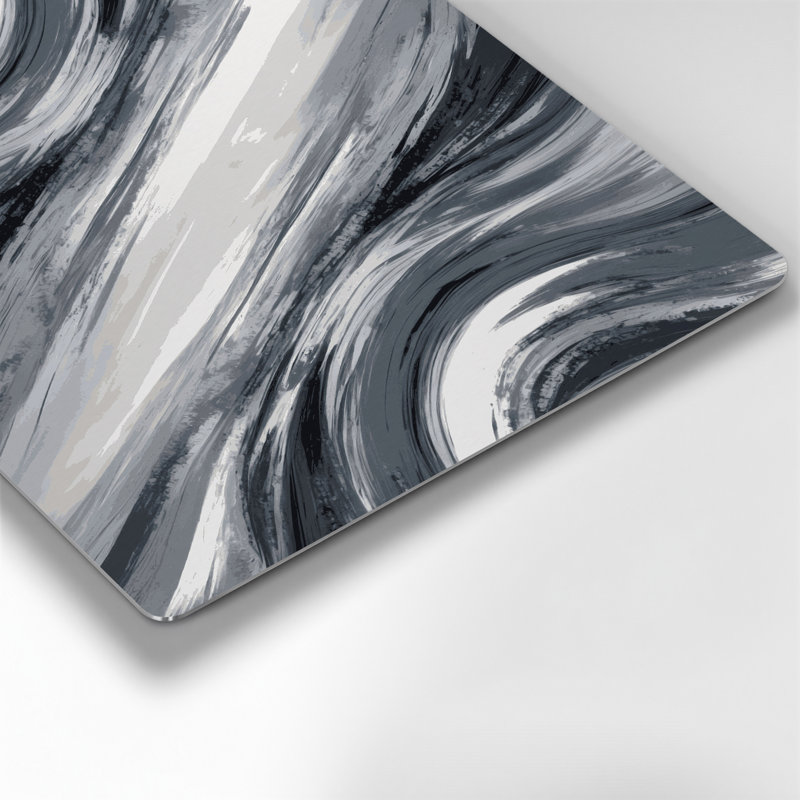 Abstrait paysage 87, art mural en métal noir, H 12 po x l 12 po