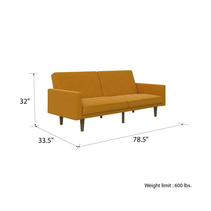Mistana™ Adria Twin 78.5'' Upholstered Split Back Convertible Sofa ...