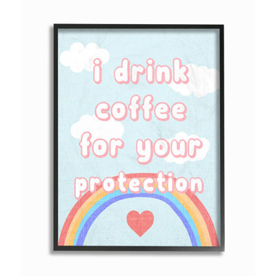 I Drink Coffee For Your Protection Panoramic Graphic Art Print Set on Canvas