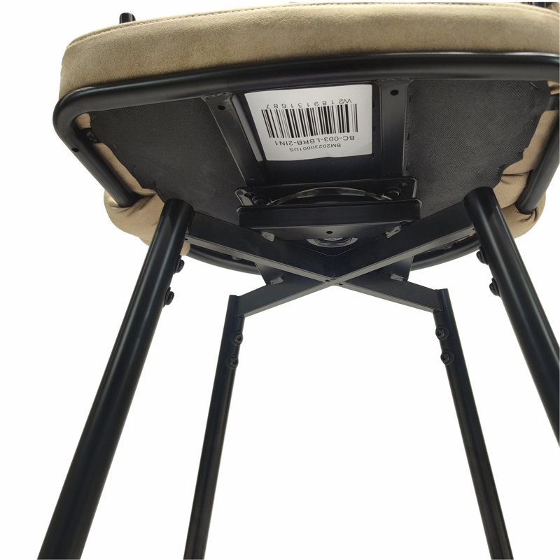 Ensemble de 2 tabourets de bar, tabourets de bar pivotants, tabourets de comptoir rembourrés pour la maison, Marron clair