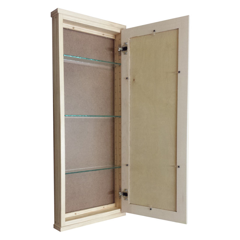 Solid Wood Wall Mounted Bathroom Cabinet, 37.5" H x 15.5" W x 3.25" D