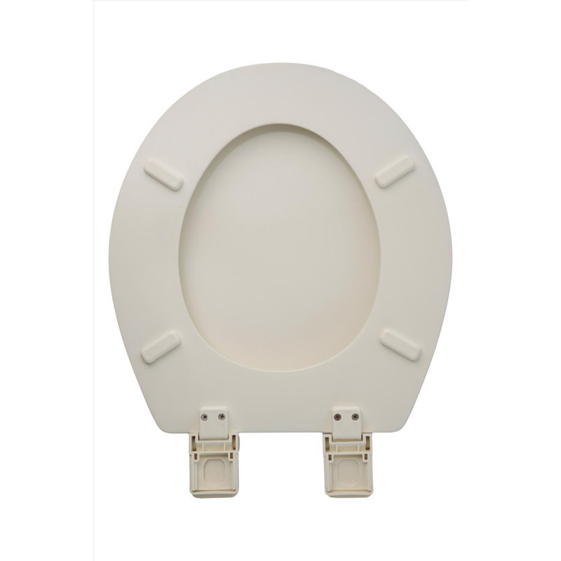 OakBrook Collection Laurel Round Bone Wood Toilet Seat, Bone White