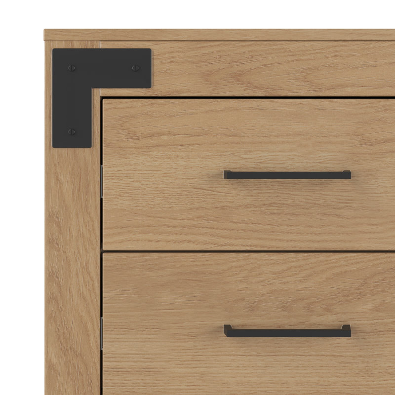 Commode 3 tiroirs Lucas, Brun muscade