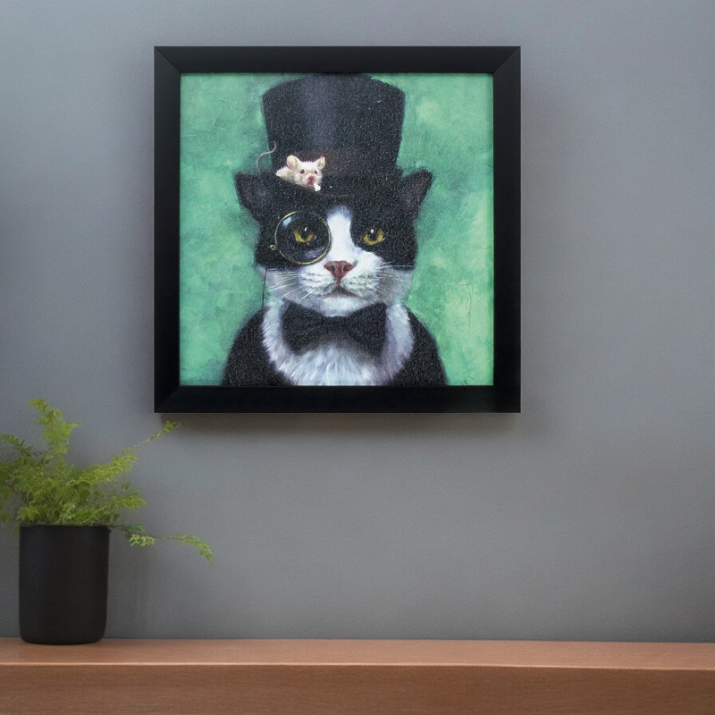 « Tuxedo Cat »-reproduction de photo encadrée