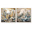 Harmonie géométrique dorée et blanche - ensemble de 2 collages carrés de paysages abstraits-480922360-480922363