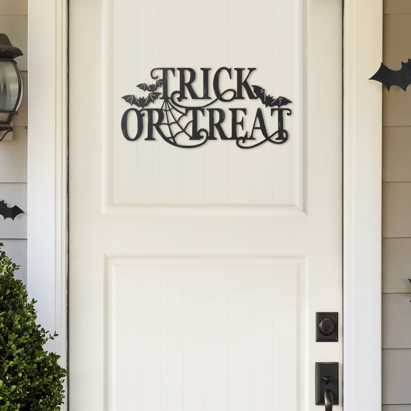 Plaque murale 24 "L TRICK OR TREAT" en métal d'Halloween