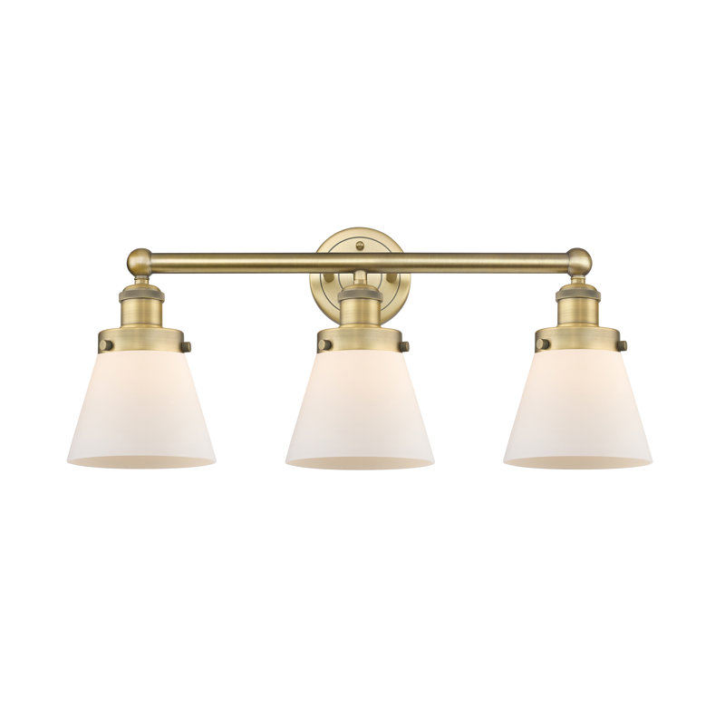 Annamary 3 - Light Dimmable Vanity Light, Matte White, Brushed Brass