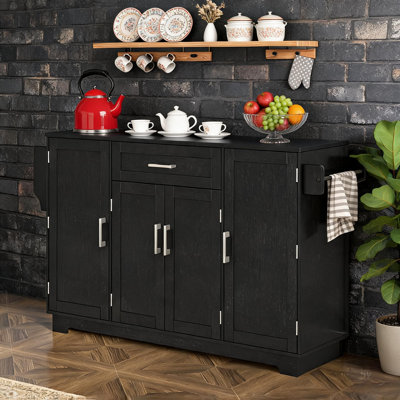 This Multi-Functional Home Storage Cabinet Features A Well-Designed Layout With Four Doors And One Drawer, Adjustable Shelves For Flexible Compartments, And A Stylish And Functional Design.