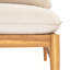 Canapé d'extérieur en bois d'acacia sans accoudoirs, finition teck clair avec coussin beige