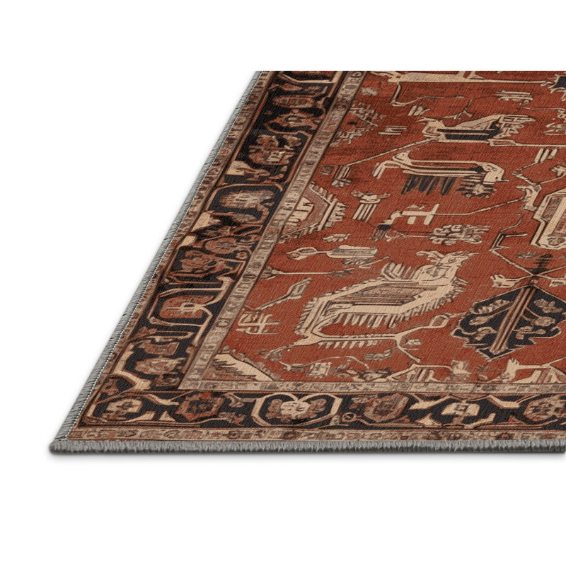 Tapis brun lavable à la machine, Rectangle 6 pi x 9 pi