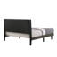 Grand lit Valdemar en tissu brun et gris vieilli