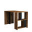 Bureau d'étude moderne avec possibilité de fixation murale, noyer et anthracite | Panneau de particules 100% enduit de mélamine, 47,2 po x 29,7 po x 23,6 po | Tablettes multiples, design industriel, durable et élégant pour le bureau à domicile-436395842