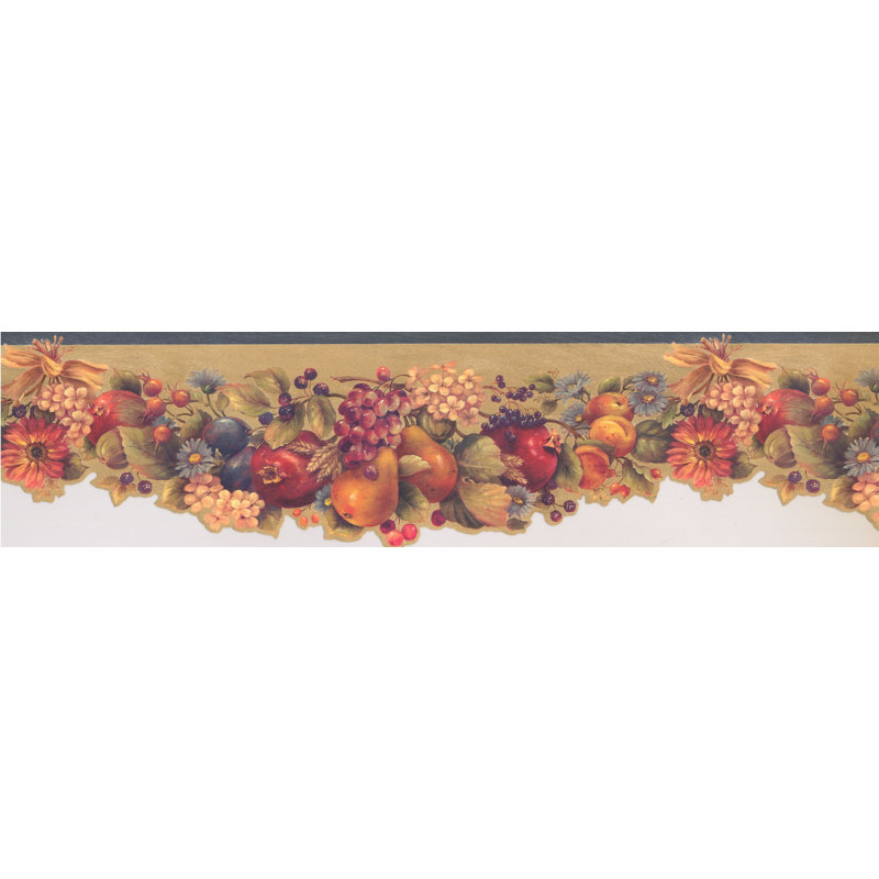 Bordure de papier peint floral et botanique Krier