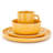 Gibson Home Zuma 16 Piece Round Stoneware Dinnerware Set in Matte Yellow
