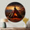 Tipi orange orange embrassant la tradition I - art rond en métal
