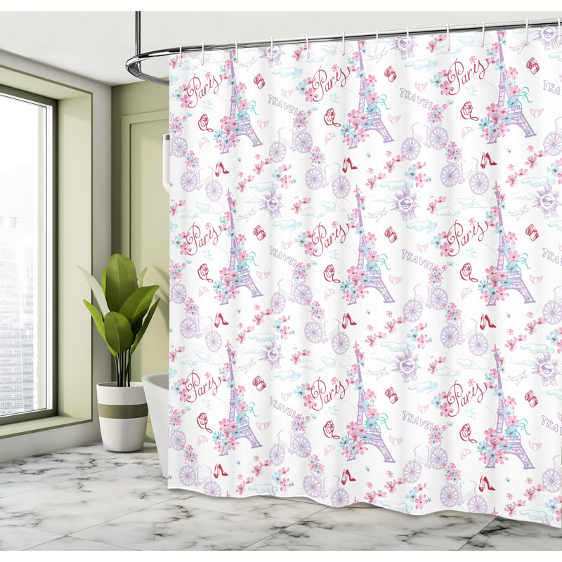 Shower Curtain with Hooks Included, 75"H x 69"W