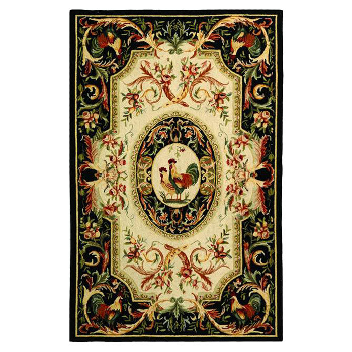 Kinchen Hand Hooked Wool Floral Rug