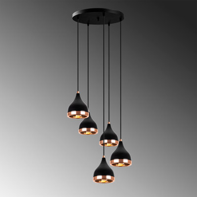 Julius 5 - Light Black Cluster Pendant