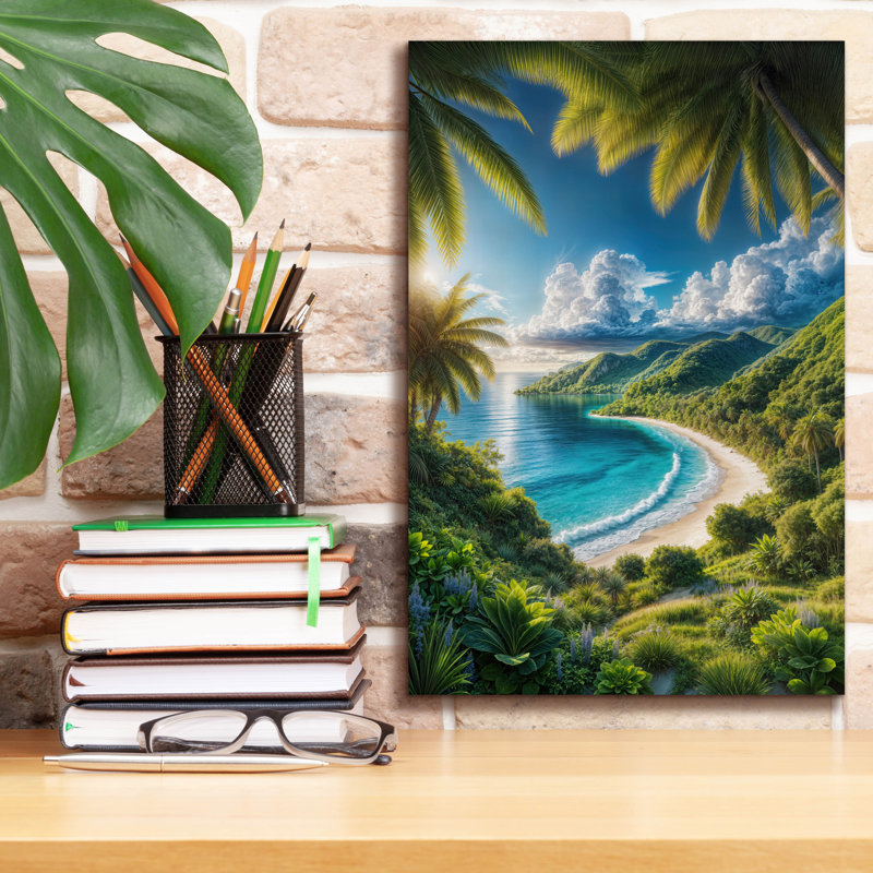  «Paradise Beach 8» par Rey Klimt, art mural sur toile, 12 po x 18 po