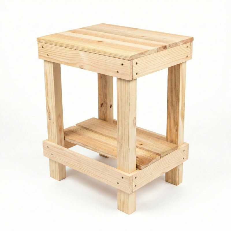 Juliana Solid Wood End Table, Natural, 23" H x 20" W x 13.5" D