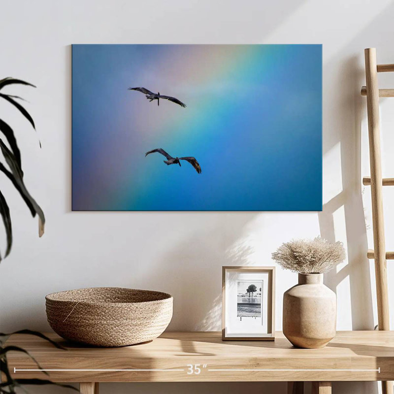 Brampt Birds And Rainbow, 16" H x 24" W