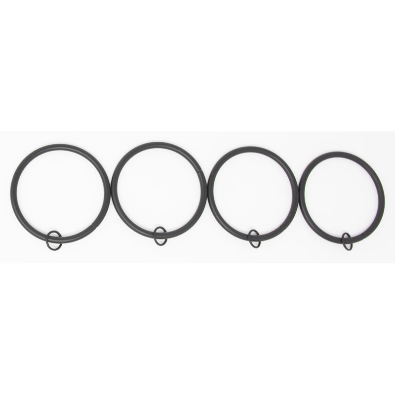 Anneau de rideau en métal Mccarty, Diamètre de 2,7 po, Noir