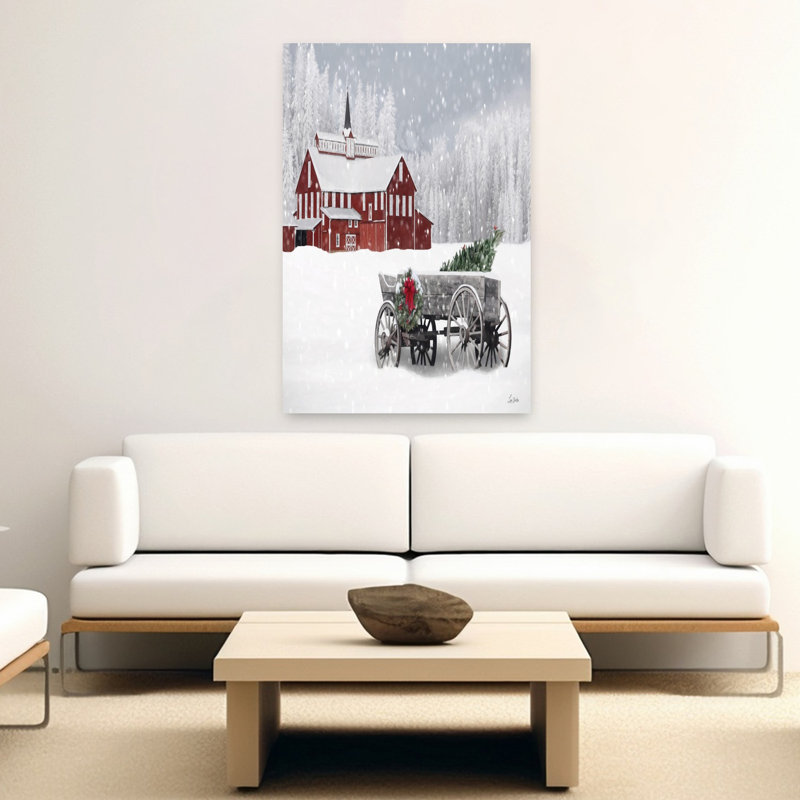 Arbre de Noël contemporain enneigé enneigé, H 40 po x l 60 po
