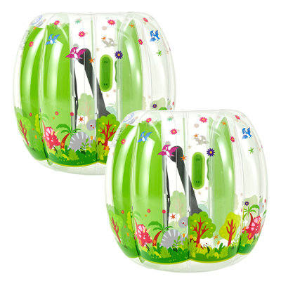 Ensemble de 2 ballons gonflables de 90 cm (3 pieds) transparents, parfaits pour les enfants, le jardin, le camping, les pique-niques, le parc, la pelouse et les jeux d'équipe en extérieur. Fabriqués en PVC épais, ces ballons de sumo/hamster sont dotés d'une poignée.