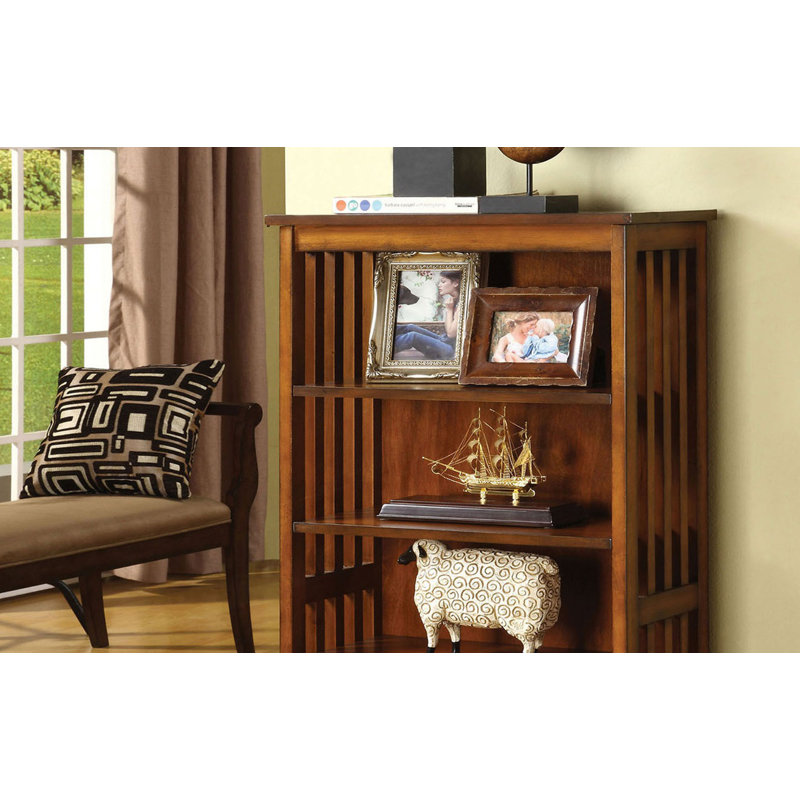 Transitional Media Shelf Five Convenient Open Shelves