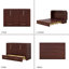 Grande armoire-lit escamotable en bois massif, capacité de 1000 lb, station de charge et tiroirs de rangement, conception cannelée moderne pour les petits espaces
