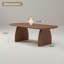 Table basse ovale de 47 po, centre de table moderne en placage de bois massif-86433481