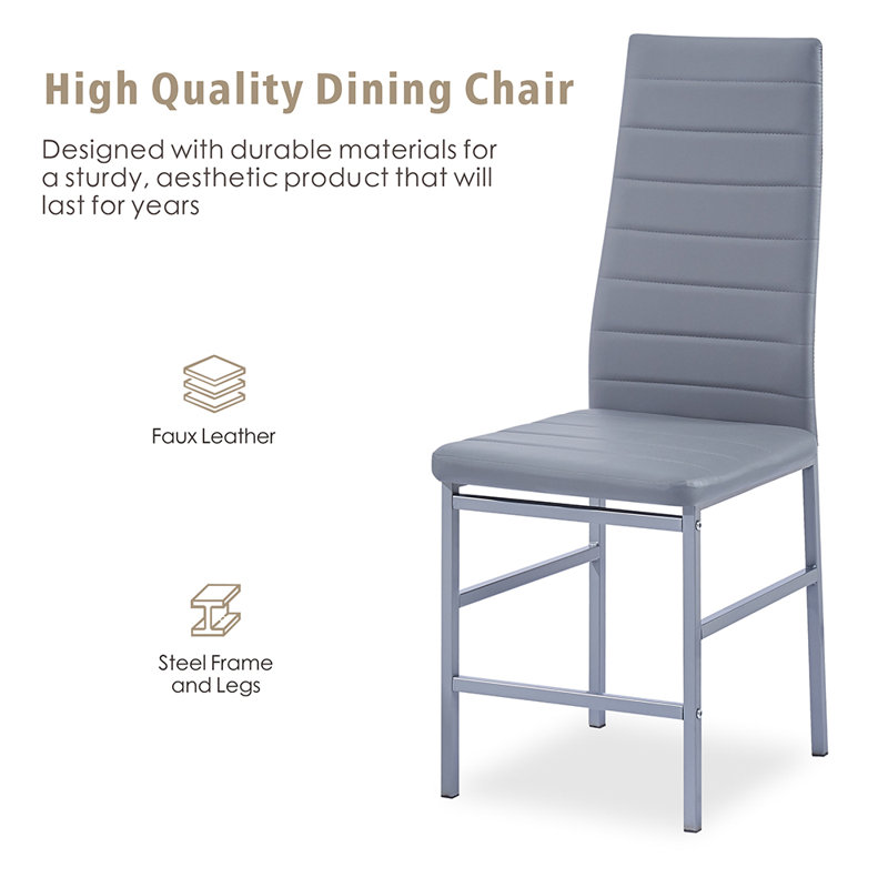 Nurques 114.3cm H Upholstered Metal Parsons Chair, Slate Grey, Grey