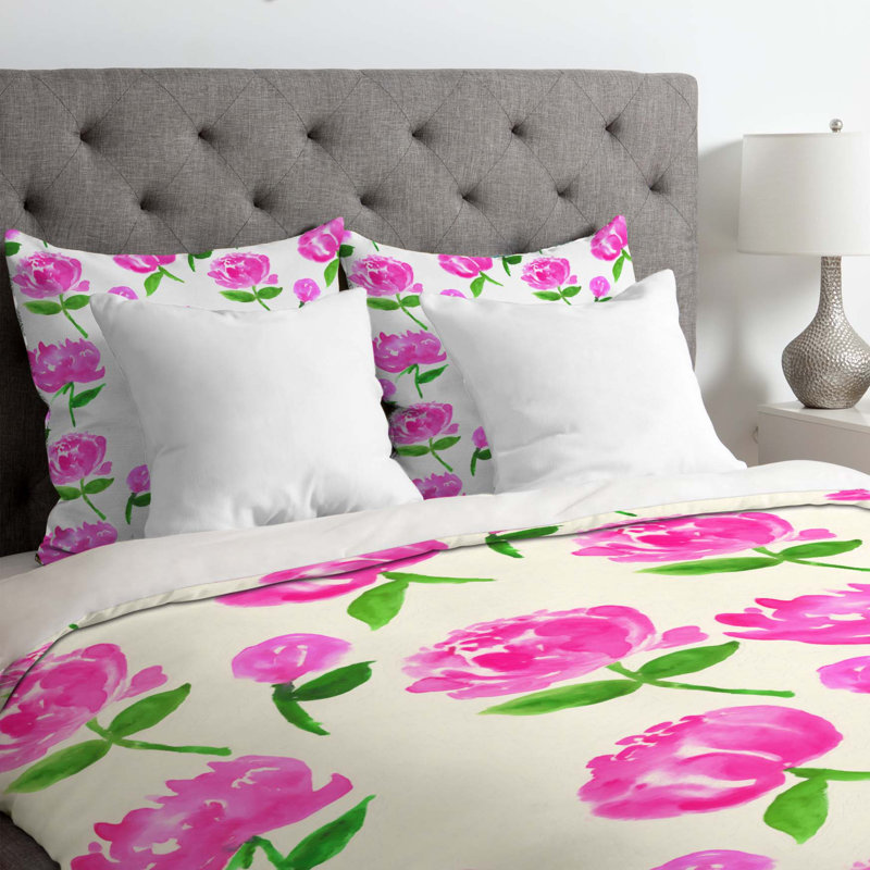 Housse de couette Pe pivoines en fleurs, Housse de couette pour très grand lit