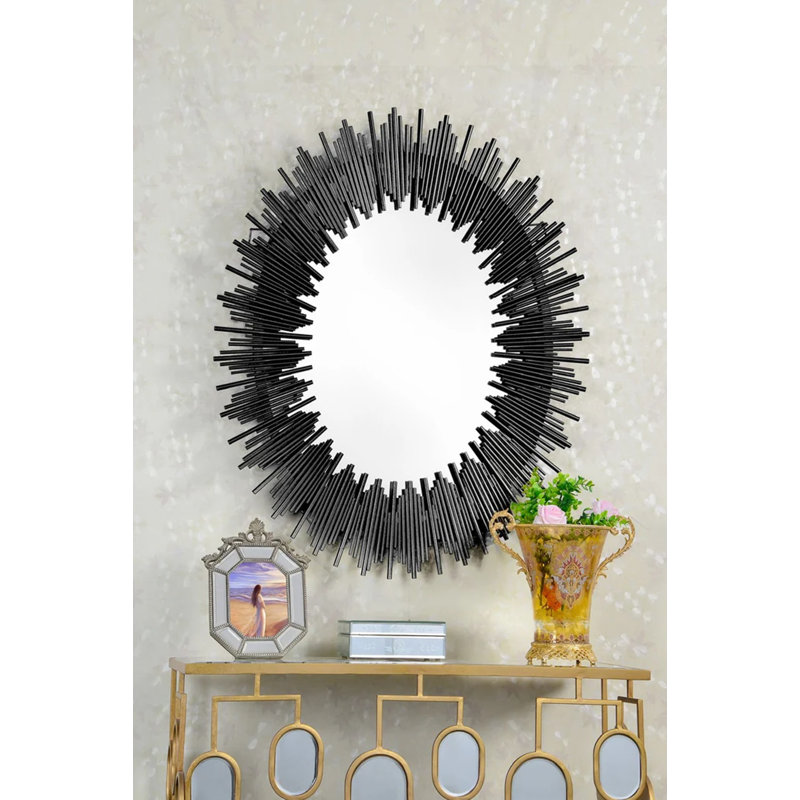Miroir ovale en croûte de soleil