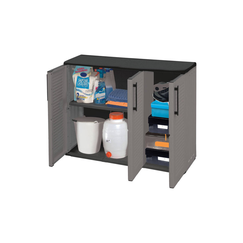 Multi-Purpose Wardrobe, 3-Door Mobile And 1 Polypropylene Shelf, 102X37H84 Cm