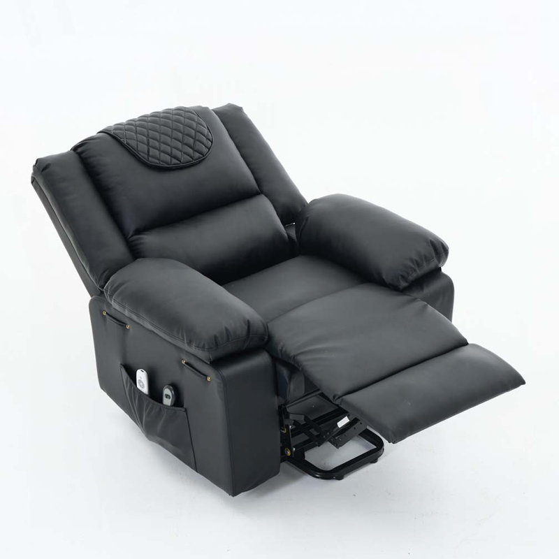 Fauteuil inclinable à télécommande chauffant et chauffant, Noir