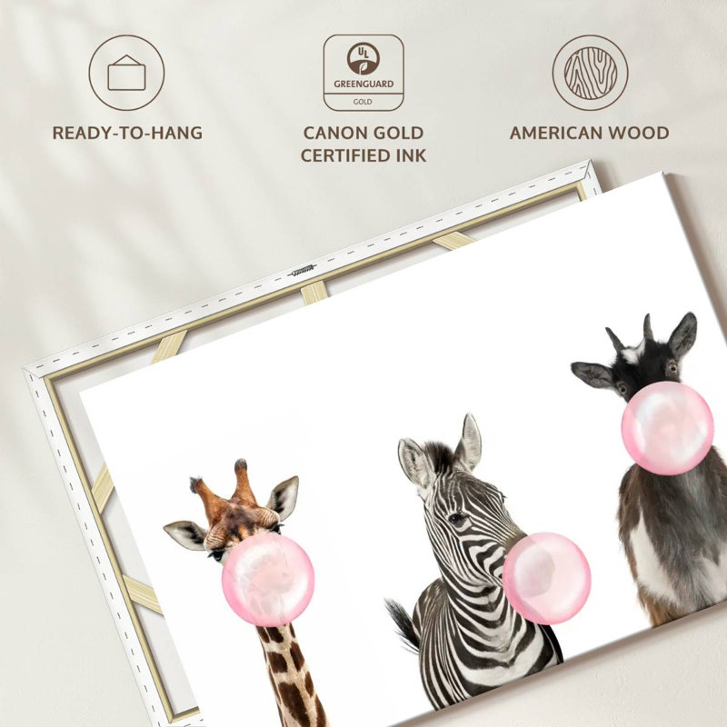 Impression sur toile Bubble Gum Safari, L 8 po x H 12 po
