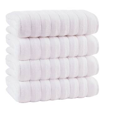 LANE LINEN Luxury Ribbed Bath Towels - 100% Cotton Towels for Bathroom,  Zero Twi