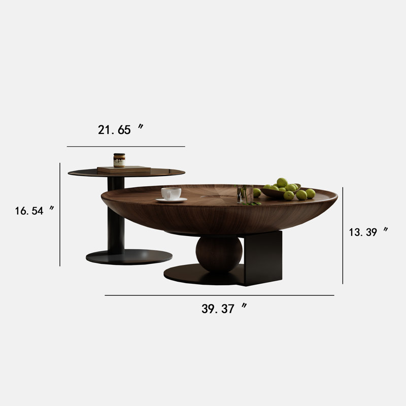 Marizela Wood Round Nesting Coffee Table