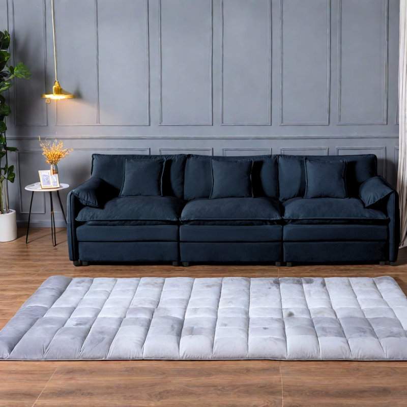 Spacious Modular Chenille Sofas, Modern Design For Home And Office